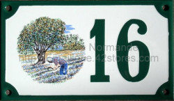 Decorated house number sign 10x18cm : lavender field