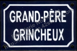 French enamel sign (10x15cm) Grumpy grand father