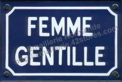 French enamel sign (10x15cm) Nice woman
