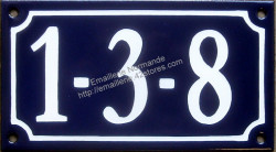 WHITE No.41 ON A BLUE BACKGROUND 10x10cm. HOUSE NUMBER 41 FRENCH ENAMEL SIGN 