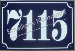 King size French blue enamel house number (20x30cm)