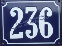 Large enamel house number sign (15x20cm) traditional writting
