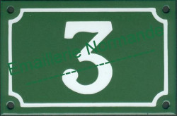 French enamel house number sign (10x15cm) from 1 to 99