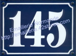 pick Old blue black French house number 97 BIS door gate plate enamel sign
