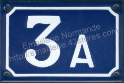 French enamel house number (10x15cm) from 1 to 99 + letter